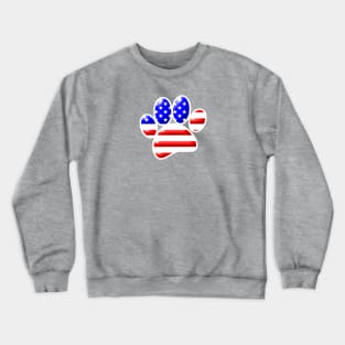 US Flag Dog Paw Print Crewneck Sweatshirt
